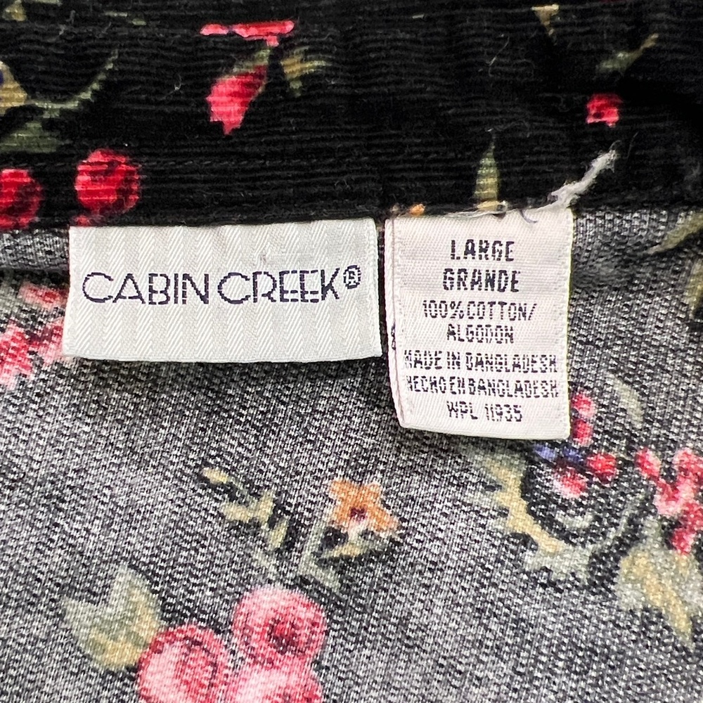 Cabin Creek Ditsy Floral Baby Corduroy Button Down Shirt 100% Cotton Size Large - Picture 7 of 9